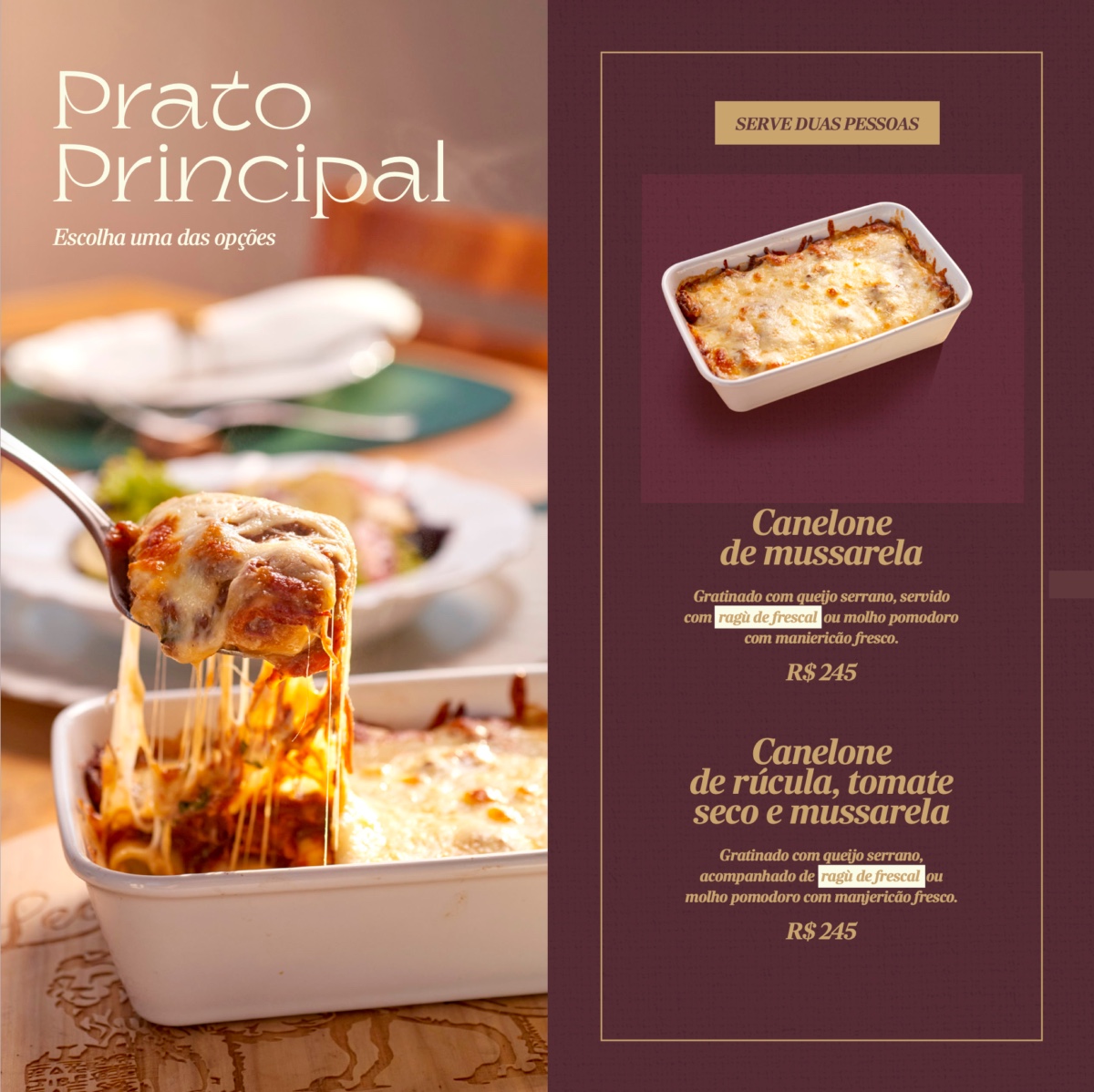 Prato Principal Canelone Leone di Venezia